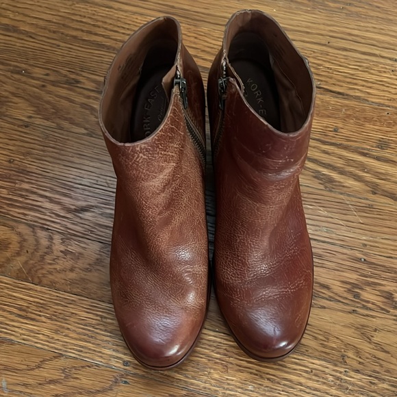 Kork Ease Natalya Cognac Brown Leather Wedge Booties - Picture 6 of 15